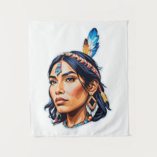Tapiz Dama India Americana Nativa