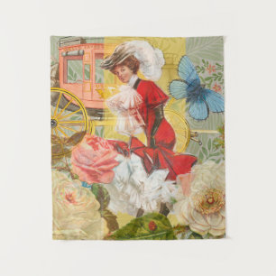 Tapiz Dama Victoriana Mujer Divertido Carruaje