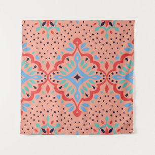 Tapiz Damasco oriental, patrón de alfarería de Talavera.