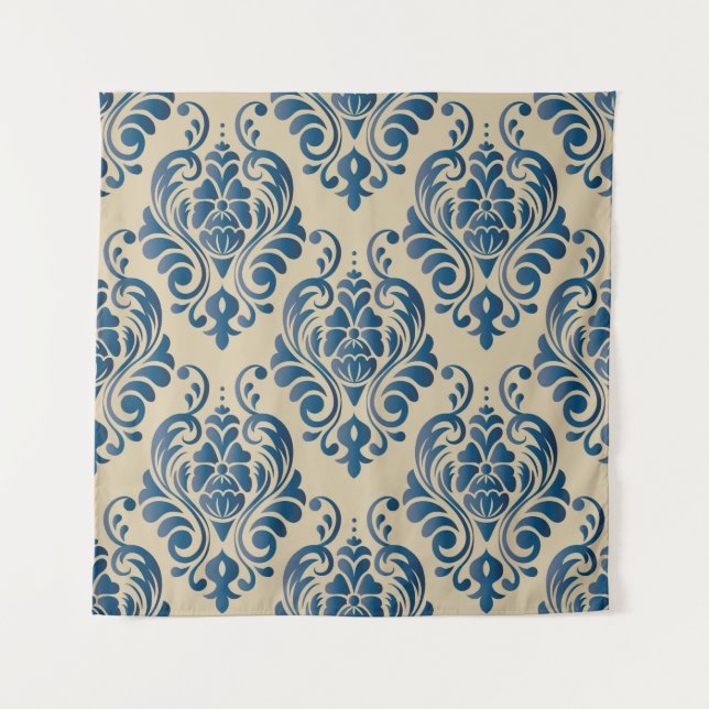 Tapiz Damascus seamless pattern of floral ornament on be (Anverso)