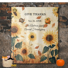 Tapiz Dar las gracias a Watercolor Sunflowers Imagen de