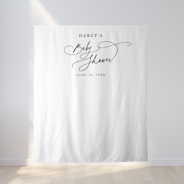 Tapiz DARCY Black White Photo Prop Fondo Baby Shower (DARCY Black White Photo Prop Baby Shower Backdrop)