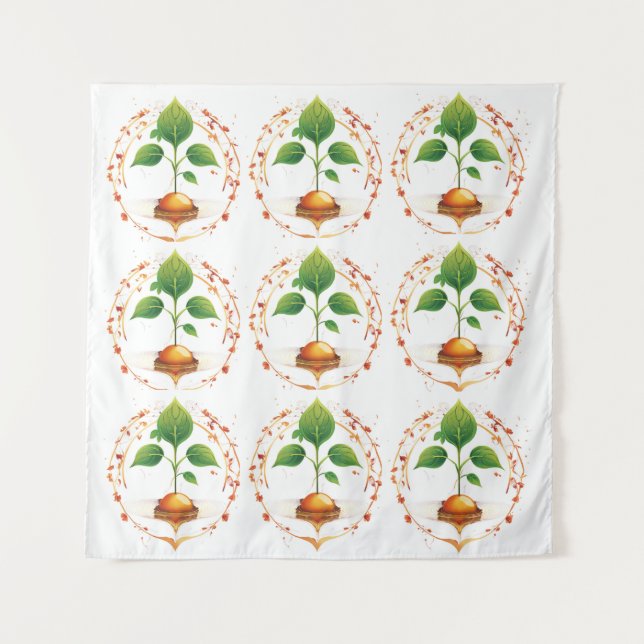 Tapiz Dari Benih Menuju Kehidupan Baru Dekorasi Pernikah (Anverso)