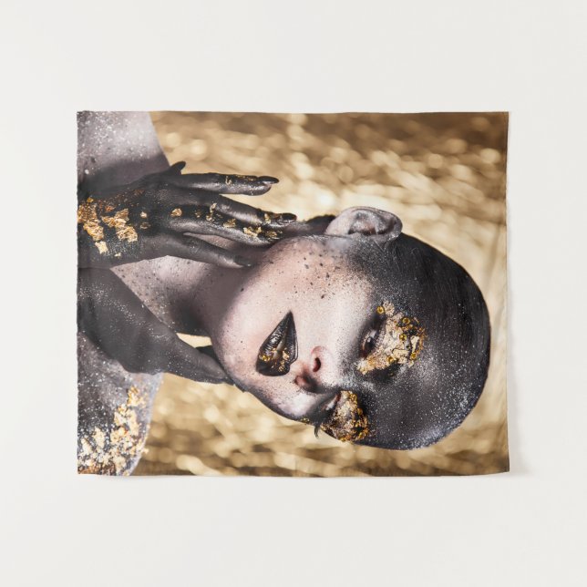 Tapiz Dark Golden Beauty Body Paint Glamorous Art (Anverso (horizontal))