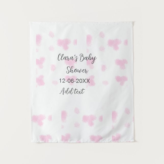 Tapiz Dat de agua moderna en acuarela rosa lindo bebé (Anverso)