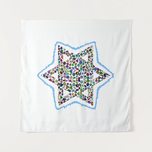Tapiz David Star hecho con piedras angulares (Anverso (horizontal))