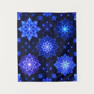 Tapiz de abstración de floral azul púrpura brillan