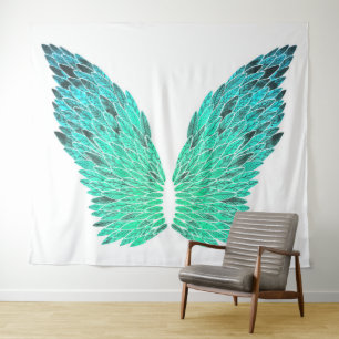 Tapiz de Alas Ángel Azul-Verde