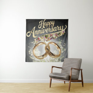 Tapiz de aniversario feliz