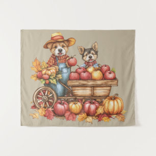 Tapiz de Applecart de Otoño de Perro