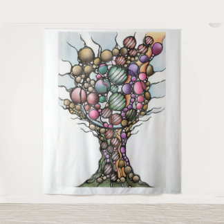 Tapiz de Arte Abstracto Árbol de la Vida Neurográf