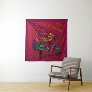 Tapiz de Arte de Galaxia de Luna Abstracta