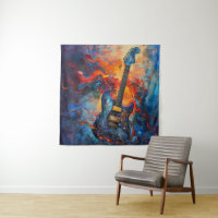 Tapiz de arte de guitarra eléctrica