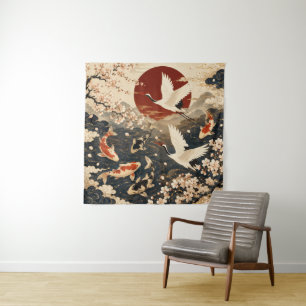 Tapiz de arte japonés elegante personalizado de ko