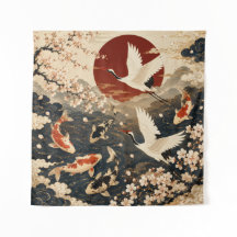 Tapiz de arte japonés elegante personalizado de ko