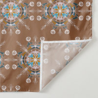 Tapiz de arte mandala dibujado a mano boho azul ma