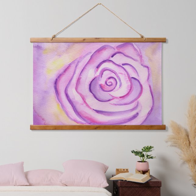 Tapiz de arte morado Rosa (Dormitorio)