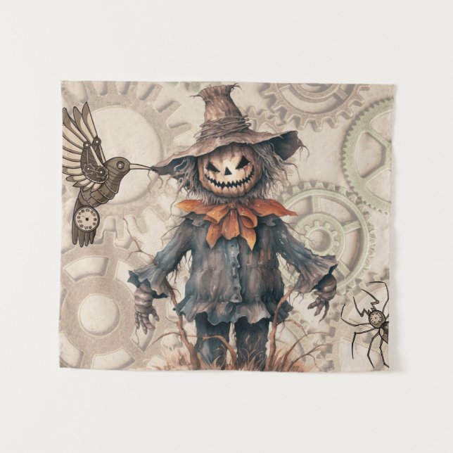 Tapiz de arte Steampunk de Halloween (Anverso (horizontal))