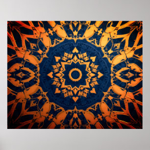 Tapiz de Azul + Dorado en un Póster de pared moder