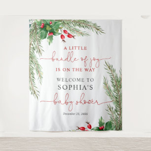 Tapiz de Baby Shower para Navidades de bebé Santa