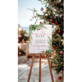 Tapiz de Baby Shower para Navidades de bebé Santa