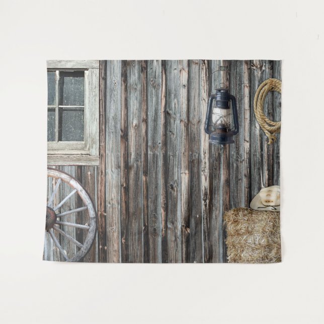 Tapiz de Barn de Cowboy Occidental (Anverso (horizontal))