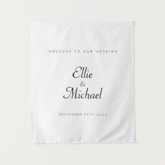Tapiz de Bienvenida de Boda Personalizado Minimali
