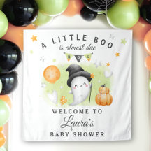 Tapiz de bienvenida para baby shower de Halloween