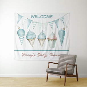 Tapiz de bienvenida para baby shower de niño