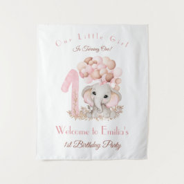 Tapiz de bienvenida para niña en su primer cumplea