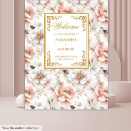 Tapiz de boda con acuarela dorada y rubor atempora