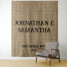 Tapiz de Boda de Burlap Rústico Personalizado