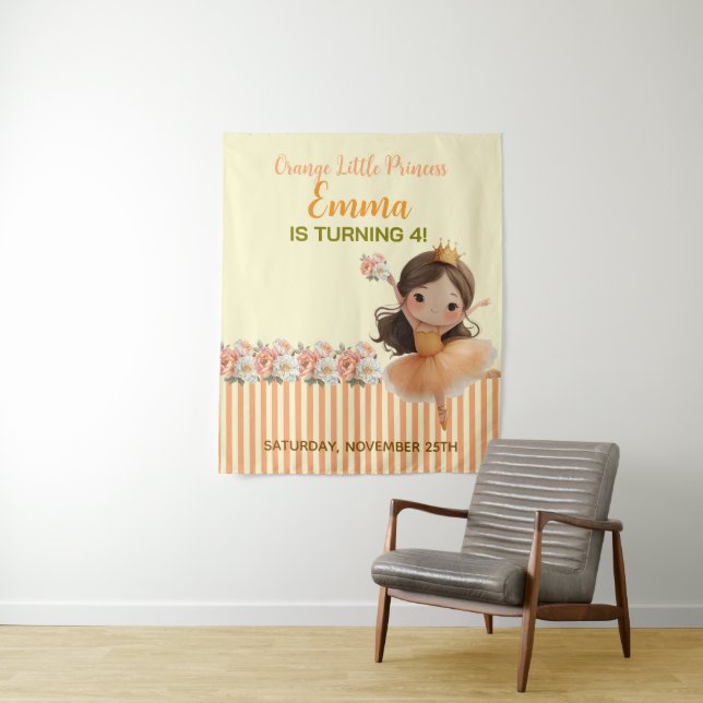 Tapiz de Bola de Princesa Pequeña Naranja (In situ)