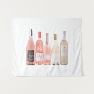 Tapiz de botellas de vino Rosa