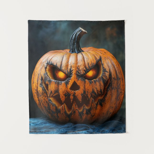 Tapiz de calabaza asustado de Halloween (Anverso)