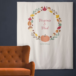 Tapiz de casamiento de otoño y fondo de cuerpo fot