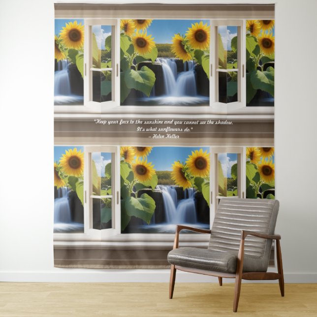 Tapiz de cascada de girasoles esperanzador (In situ)