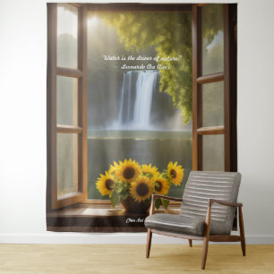 Tapiz de cascada de girasoles esperanzador