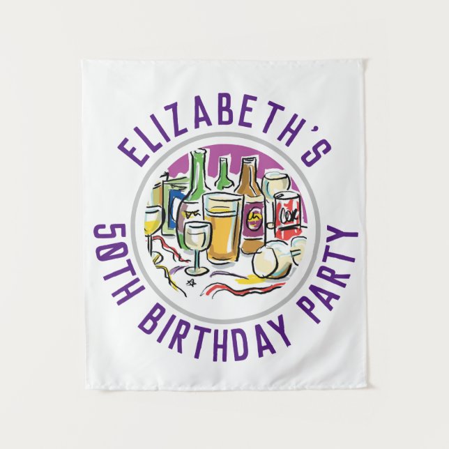 Tapiz de Celebración de Cumpleaños 50 (Anverso)