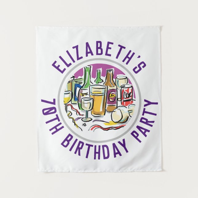 Tapiz de Celebración de Cumpleaños 70 (Anverso)