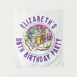 Tapiz de Celebración de Cumpleaños 80