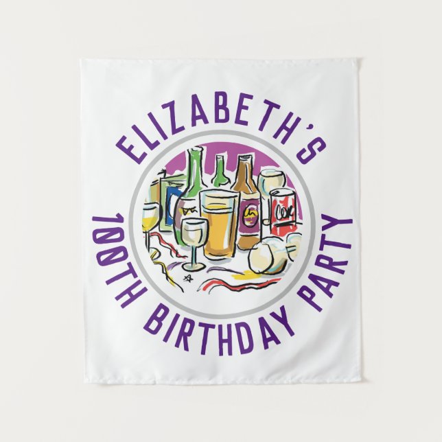 Tapiz de Celebración de Cumpleaños Número 100 (Anverso)