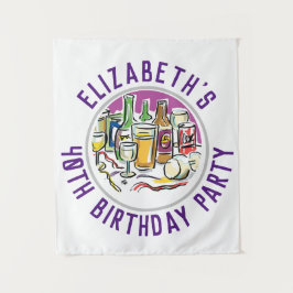 Tapiz de celebración de cumpleaños número 40