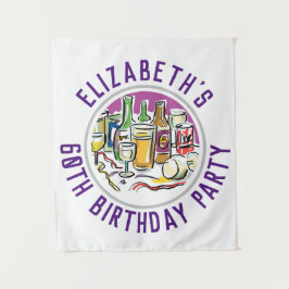 Tapiz de celebración de cumpleaños número 60