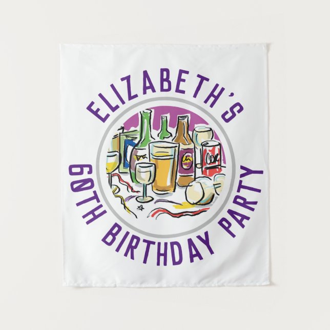 Tapiz de celebración de cumpleaños número 60 (Anverso)