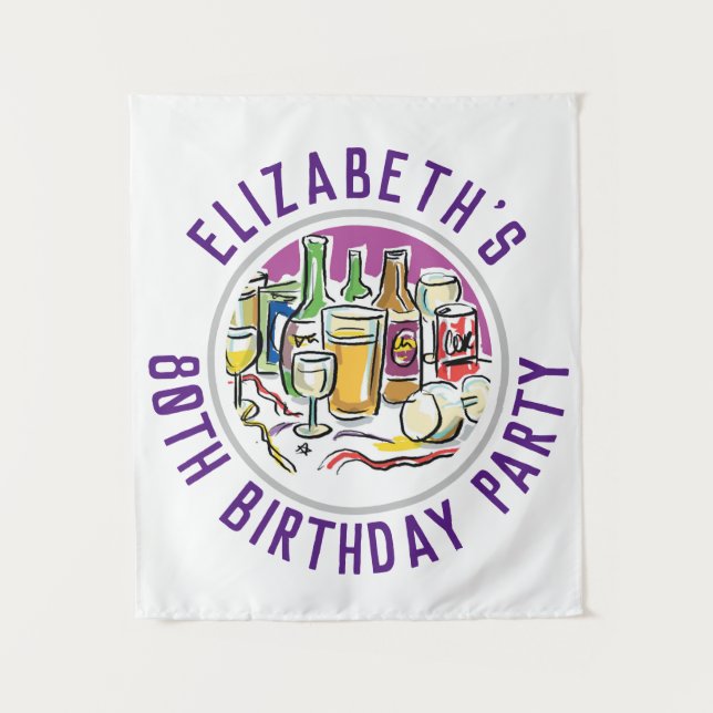 Tapiz de celebración de cumpleaños número 80 (Anverso)