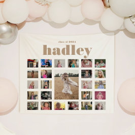 Tapiz de Collage de fotos de graduación