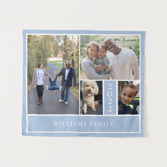 Tapiz de Collage de fotos familiar (Anverso (horizontal))