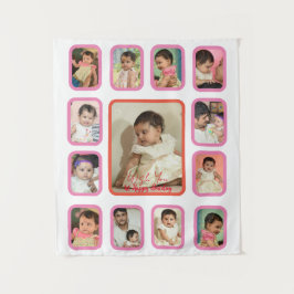 Tapiz de collage de fotos para bebé de 12 meses