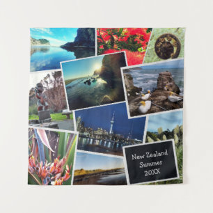 Tapiz De Collage De Verano De Nueva Zelanda